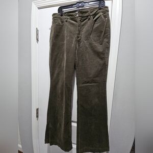 Talbots Green Curvy Flare Corduroy Pants